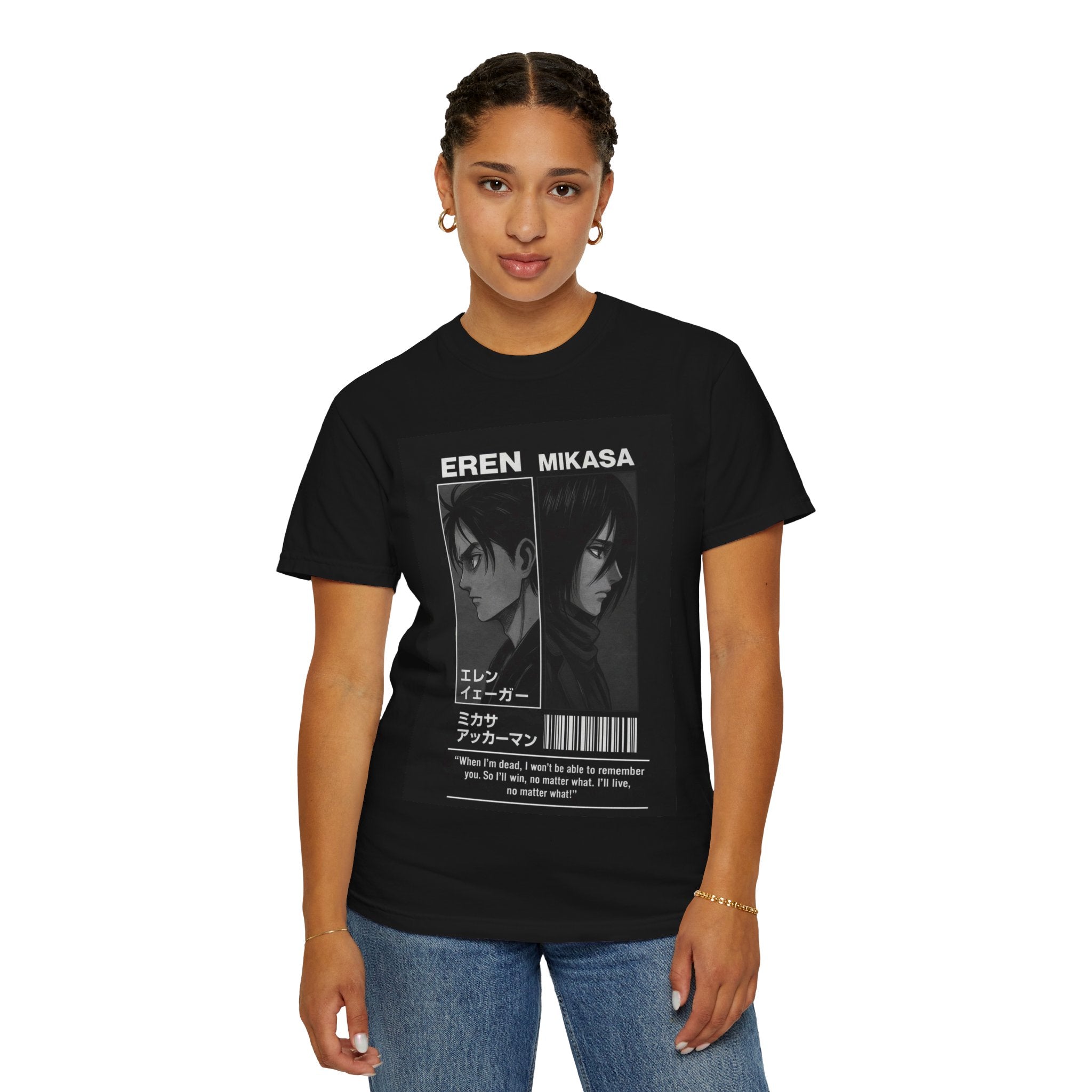 Attack on Titan Eren & Mikasa Portrait T-Shirt – Anime Manga Graphic Tee