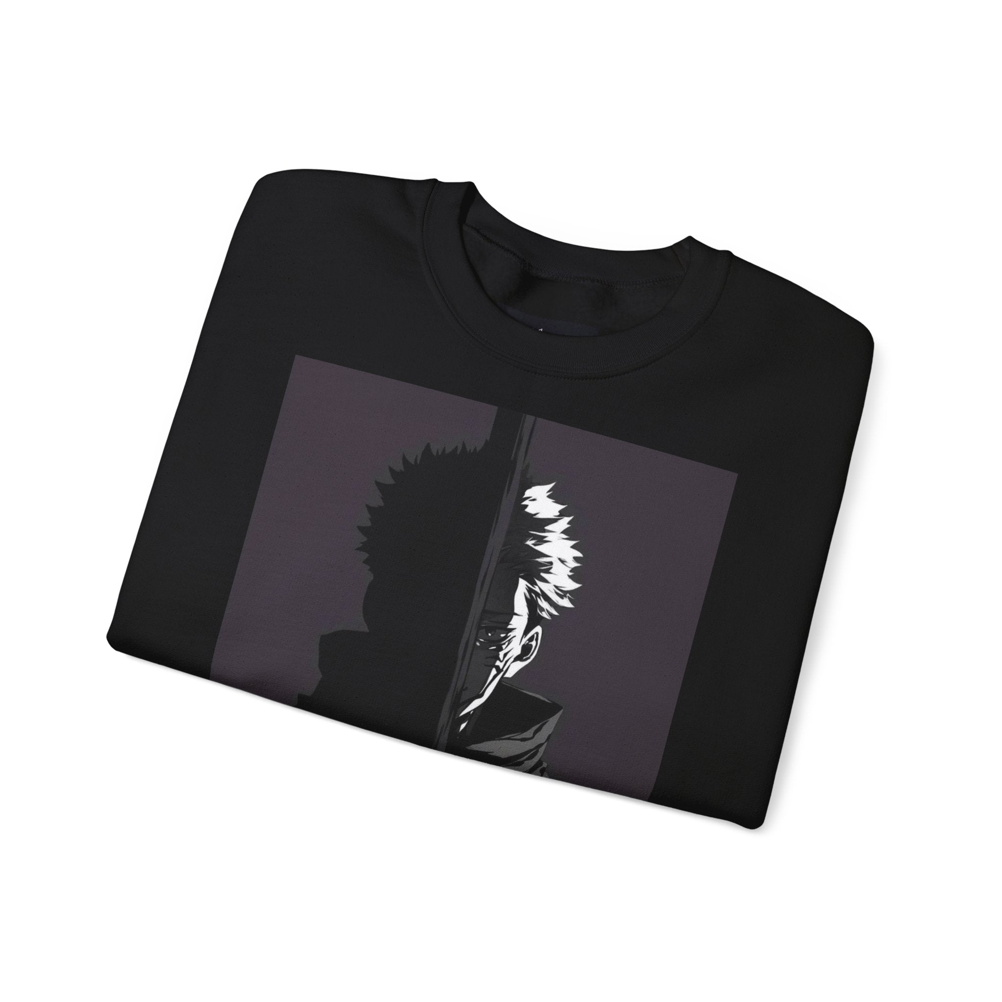 Crewneck Sweatshirt — Split Shadow Anime Character Graphic
