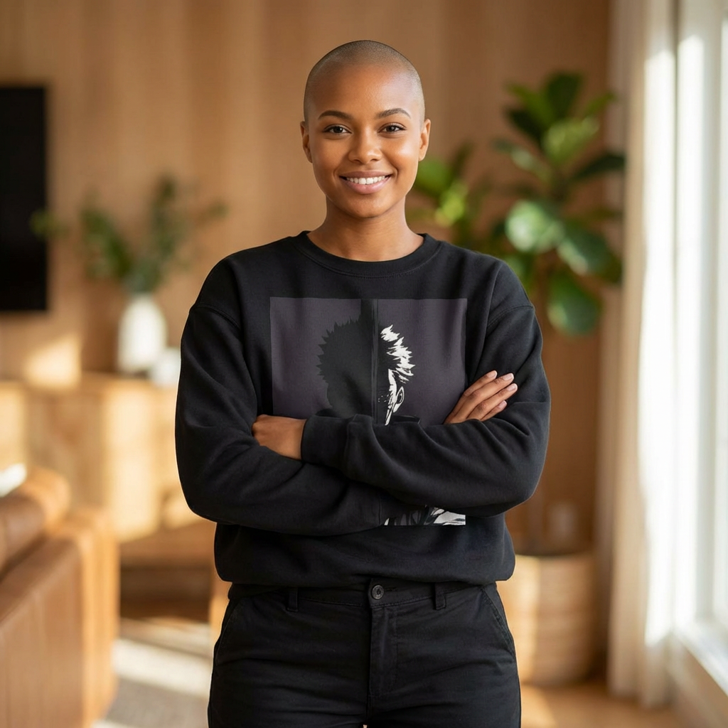 Crewneck Sweatshirt — Split Shadow Anime Character Graphic