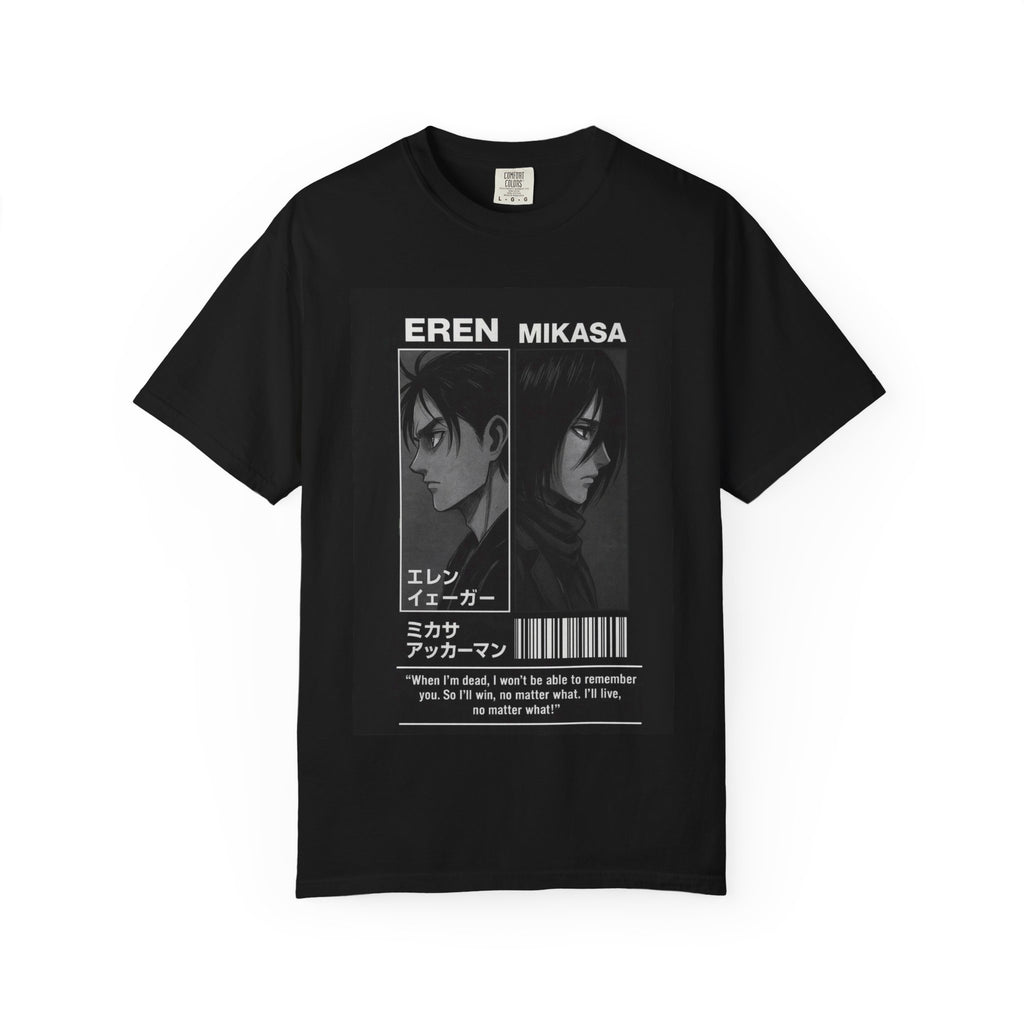 Attack on Titan Eren & Mikasa Portrait T-Shirt – Anime Manga Graphic Tee