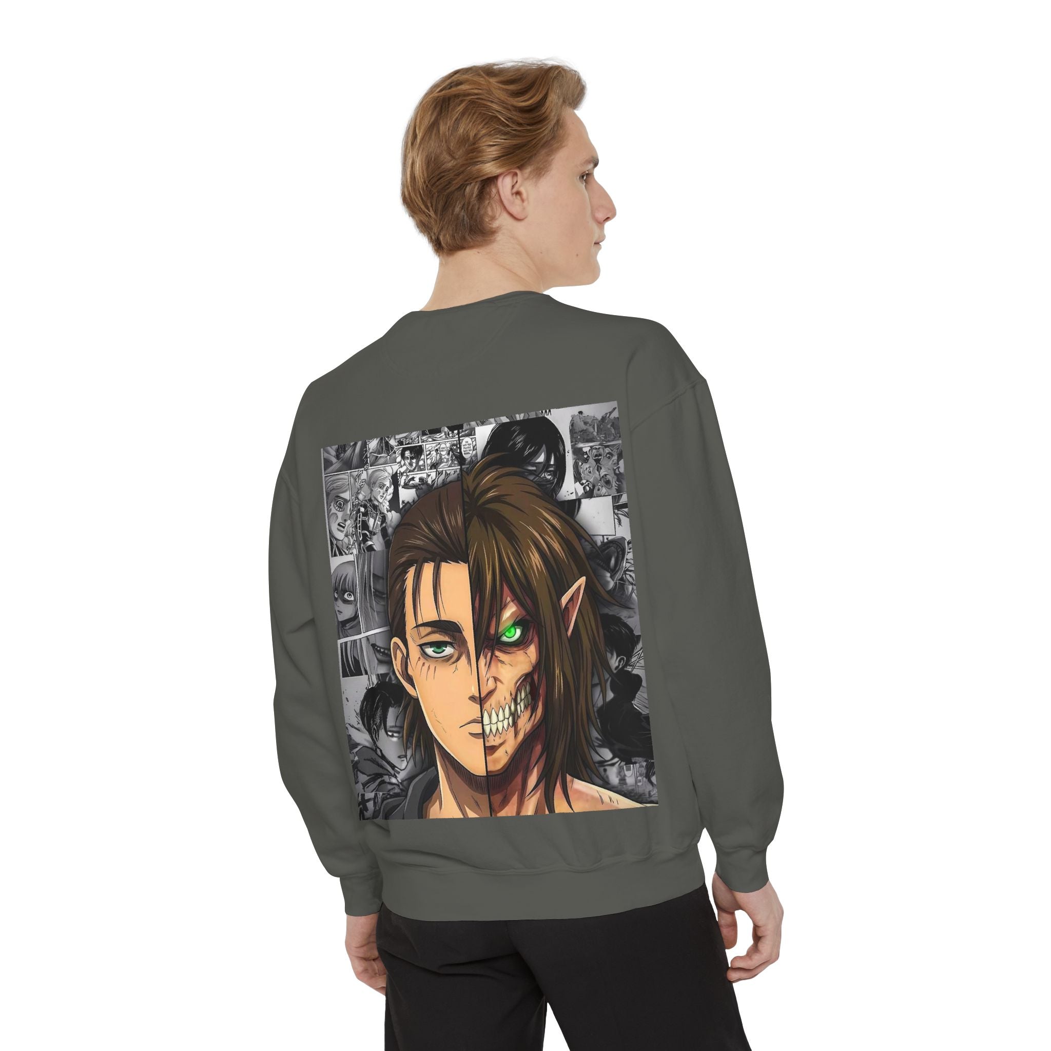 Attack on Titan Collage Sweatshirt — Eren, Mikasa & Levi Graphic Pullover